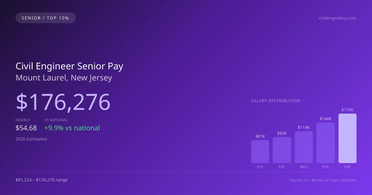 Civil Engineer Senior Salary in Mount Laurel, NJ — 2026 est., based on 2025 BLS